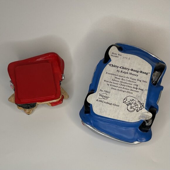Puppy Dog Tales Music Box Trinket Terriers in Car 2pc Ltd Ed No 379A 1993 NO BOX - Picture 8 of 13